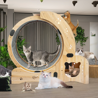 Roue de course interactive intelligente multifonctionnelle en bois de haute qualité, design classique et moderne, pour chat