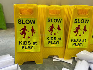 Portable Road a sharp <span class=keywords><strong>Yellow</strong></span> Flexibilidad Road <span class=keywords><strong>Traffic</strong></span> Symbol Board Soporte de señal de advertencia - Product Image 6