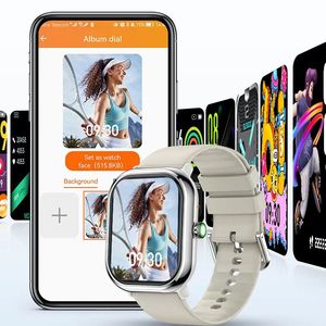 P101S Pantalla cuadrada Smartwatch IP67 Modo Multideportivo Monitoreo de frecuencia cardíaca Correo electrónico Push Recordatorio sedentario para usuarios activos - Product Image 4