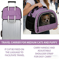 Sac de transport pour animaux de compagnie, sac à bandoulière pour petit chiot et chat, sac de transport pour animaux de compagnie avec fenêtre en maille respirante et sangle d'épaule