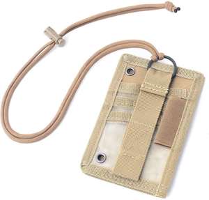 Pochette tactique imperméable pour carte d'identité, cordon en nylon, fermeture à glissière, robuste, pour la chasse et le camping en plein air - Product Image 2