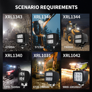 תאורת עבודה לד נורדית 60w 90w 55w מרובעת, עמידה למים, לתעשייה, רכב, מחפר, משאית, טרקטור, 12v 24v - Product Image 5