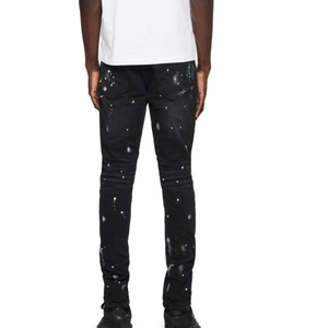 <span class=keywords><strong>Jeans</strong></span> Distressed Streetwear Urbano all'Ingrosso, Pantaloni in Denim con Grafiche Personalizzate e Finitura Lavata, <span class=keywords><strong>Jeans</strong></span> da <span class=keywords><strong>Uomo</strong></span> per Brand <span class=keywords><strong>di</strong></span> Moda Urbana OEM - Product Image 3