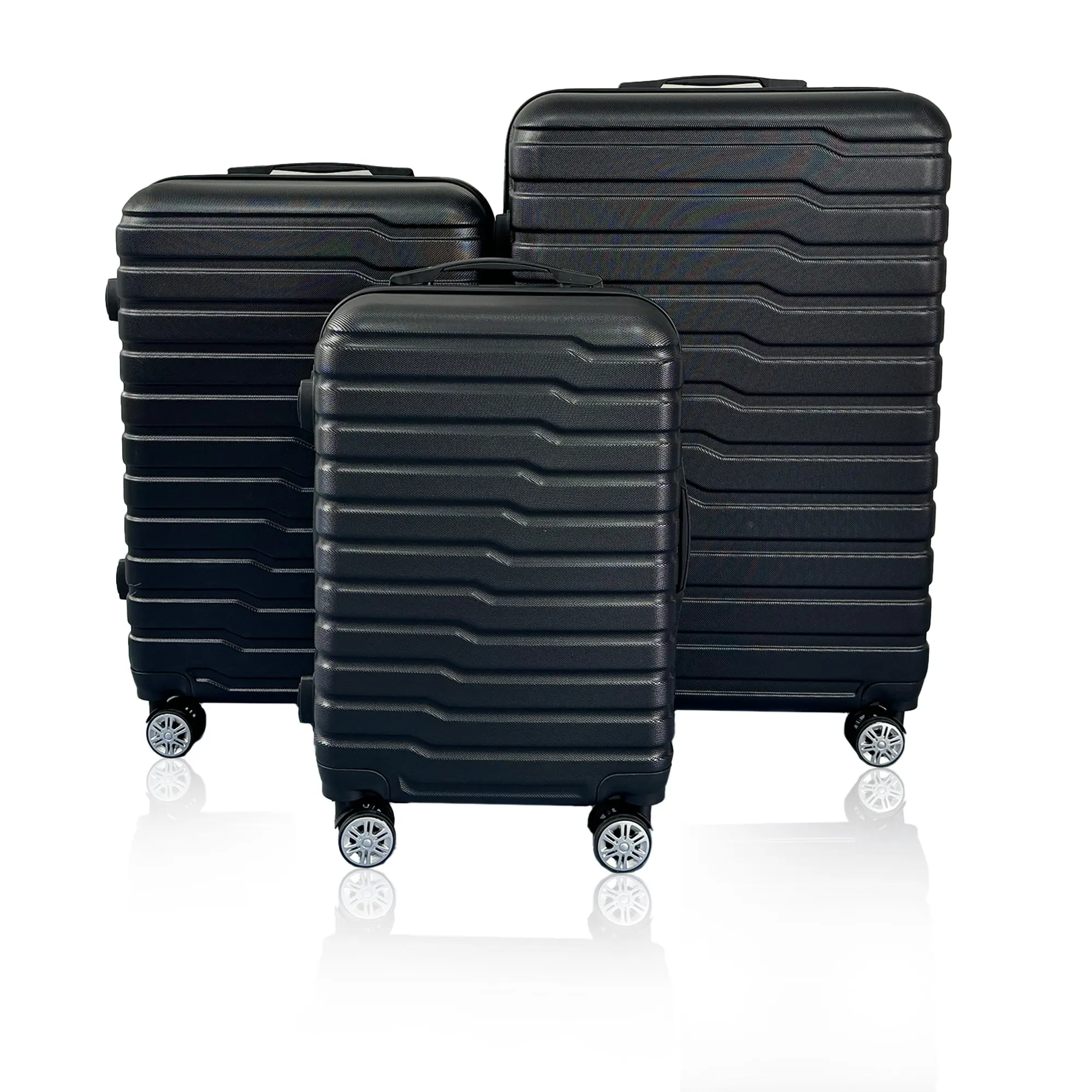 3 Pcs ABS matériel Silent Spinner Bagages de voyage Sacs de voyage Cabine Bagages Valise ensemble Trolly Bags Sets Custom Bagages