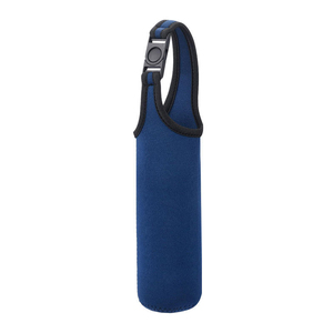 Manchon isotherme en néoprène pour bouteille avec logo personnalisé, poignée à boucle et porte-gobelet pour articles de plein air - Product Image 2