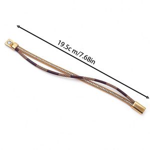 Genuine <b>Leather</b> <b>Bracelet</b> Strict Quality Control High Adhesion Plating Holiday Gift for Women Solid Metal Construction - Product Image 4
