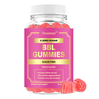 Gummies BBL sans sucre saveur pêche naturelle, marque privée OEM, pour la courbe des fesses et des hanches et le bien-être féminin pour femmes