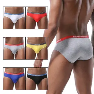 Atacado Hot Men Sexy Underwear cor sólida breve underwear para homens black sexy boxers cuecas