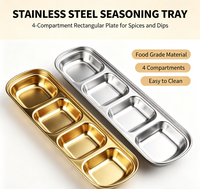 Petites assiettes coréennes en acier inoxydable 304 pour sauces tomate, sel, vinaigre, sucre, épices – Plateau de service pour cuisine