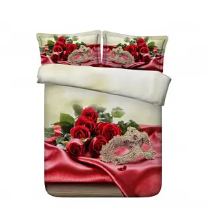 卸売 ペルソナ5枕-2021寝具セット4ピース、jf340、ペルソナと赤いバラのカバーセット、小売、3dプリント、布団カバー、フラットシート、枕カバー