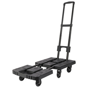 Carretilla Plegable de Plataforma Plana, Carro de Transporte Portátil para Entrega de Carga, Compras Domésticas, Material PP, 6 Ruedas, Ensamblado - Product Image 1