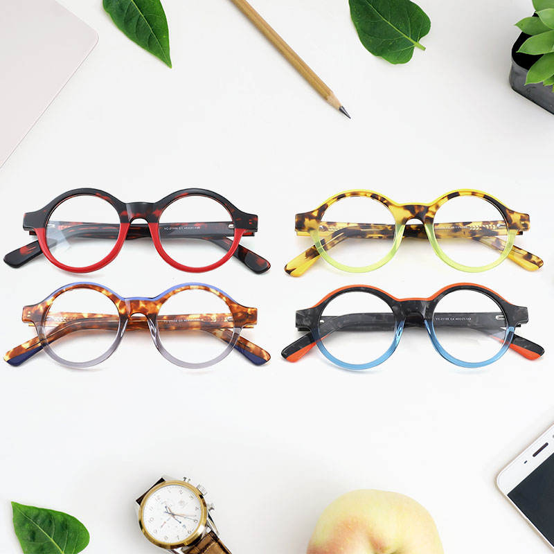 Manufacturer Dropshipping Acetate Material Round Glasses Optical Frames  Eyeglasses Eye Glasses China Unisex