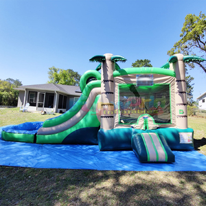Dual lane curved wet combo bouncer party jumpiing castle pvc <b>inflatable</b> bounce <b>house</b> and slide for kids - Product Image 6