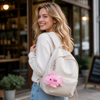 Porte-clés Requin en Peluche Mignon Zaves Écologique et Durable, Breloque Souple pour Sac, Pendentif pour Clés, Sac à Dos, Sac à Main, Mini Jouet Jaune
