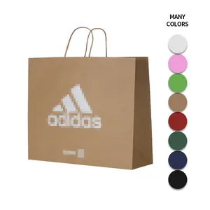 Recyclable Custom Printed Logo Shopping Clothes Kraft Paper Bag Wholesale Food Paper Packaging Bag Take Away Paper Bag