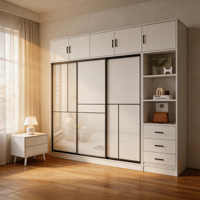 Armoire autoportante moderne en bois massif pour chambre à coucher avec portes battantes, montage DIY, écologique, gain de place
