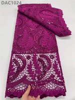 Tissu en dentelle guipure africaine de qualité, tissu cordonné élastique 100% polyester brodé de paillettes pour robes de mariée et décoration intérieure