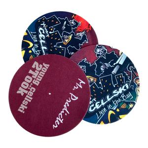 12 "印刷滑り止めブランク染料昇華カスタムスリップマットラウンドフェルトターンテーブルスリップマットビニールディスクレコードプレーヤー用 - Product Image 1