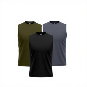 Camiseta Deportiva sin Mangas de Compresión para Hombre con Logotipo Personalizado, Tejida, Atlética, de Secado Rápido, para Entrenamiento Deportivo - Product Image 2