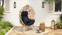 Crestlive Products Patio Osier Egg Chair avec coussin et oreiller, surdimensionné en rotin suspendu Basket Lounge Chair avec pieds