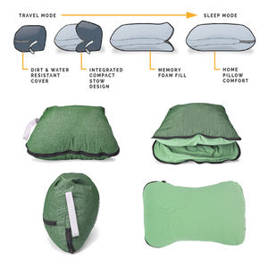 Açık kamp uçak için sıkıştırılabilir kamp parçalanmış bellek köpük seyahat boyun yastığı - Product Image 4