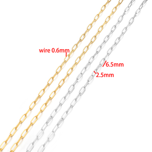 Nieuw Ontwerp Roestvrijstalen Kettingrol 18K Echt Vergulde 2.5Mm * 6.5Mm Lange Platte Ketting Voor Het Maken Van Ketting Sieraden - Product Image 6