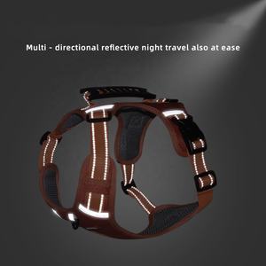 Imbracatura per cani rossa regolabile senza trazione morsetto frontale medio riflettente V imbracatura cane Led con corda da arrampicata al guinzaglio arneses para mascotas - Product Image 3