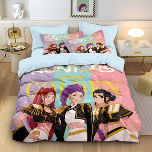 Juego de Ropa de <span class=keywords><strong>Cama</strong></span> Personalizado de Tres Piezas con Estampado 3D de Grupo Femenino de K-pop - Product Image 2