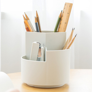 <span class=keywords><strong>SDLP</strong></span> fournitures scolaires boîte de rangement porte-stylo à 3 compartiments motif carré plastique PP matériel rotatif Art fournitures organisateur - Product Image 1