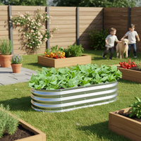GADI Bac à légumes surélevé en métal moderne avec trous de drainage, 2 ensembles de bacs galvanisés pour légumes, fleurs, herbes et succulentes