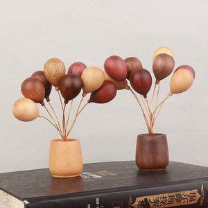 Ornements de ballons en bois massif sur le thème des dessins animés, décorations pour la <span class=keywords><strong>voiture</strong></span> et la maison, accessoires créatifs faits à la main pour les cadeaux de Nouvel An et d'anniversaire - Product Image 3