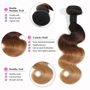 批发Ombre人发编织束人发束生印度人头马头发Whosale T1B/#4/#27 Ombre彩色体波RUBE - Product Image 5