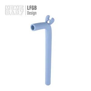 Unique Design Baby Feeding Product Food Grade Silicone Juice Coffee Drinking Straw Cute Design Silicone Drinking Flexible Straw