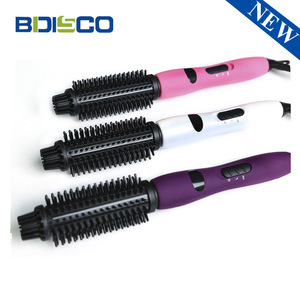 Bdisco Electric Hair Brush Ceramic Dual Use Straightener And Curler Adjustable Heat Settings Purple - Product Image 4