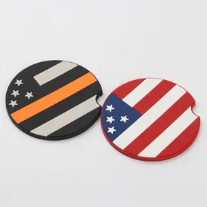 Round Coasters Promotional Custom Design Pvc Silicone Coasters Round Black PVC Rubber Drink Coasters Cup Mat