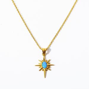 Collier pendentif tête de loup style romantique en acier inoxydable, ornement en forme de fleur pour cadeau, vente en gros - Product Image 6