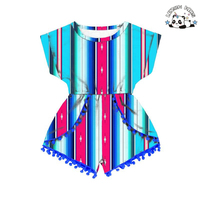 Combinaison d'été décontractée imprimée à rayures roses rouges ensembles de vêtements pour filles mignonnes pour petites filles et bébés tenue d'été