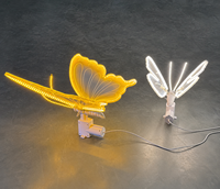 Décoration lumineuse LED personnalisée en forme de papillon, animée, pour extérieur, festival, mariage, jardin, poteau de rue, éclairage décoratif