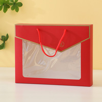 Boîte cadeau personnalisée avec logo, 8 couleurs, estampage à chaud, poignée en ruban, fenêtre, pour accessoires vestimentaires, fournisseur de marques privées