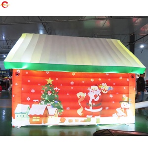 Maison de Noël gonflable <span class=keywords><strong>TH</strong></span> 4x3x3 avec souffleur et accessoires, tente de jeu gonflable multicolore facile à monter, labyrinthe de Noël - Product Image 5