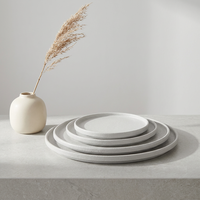 Service de table moderne de luxe en porcelaine émaillée blanc mat à motif uni pour mariage, restaurant, dessert, steak, pizza et cadeaux promotionnels
