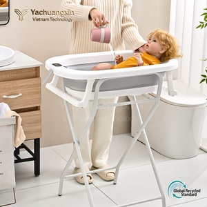 Bañera Plegable Ovalada para Bebé con Soporte, Material PP, para Recién Nacidos de 0 a 12 Meses - Product Image 2