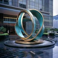 Escultura Moderna Personalizada para Exteriores, Arte Público, Ángel Entrelazado en Círculo, Acero Inoxidable 304/316, Acabados Personalizados para Plaza