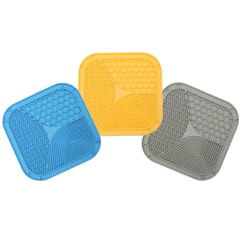 Cấp Thực Phẩm Không Độc Hại Silicone Chống nghẹn Non-Slip Pet Liếm Mat Chậm Trung Chuyển Bát Với Cốc Hút