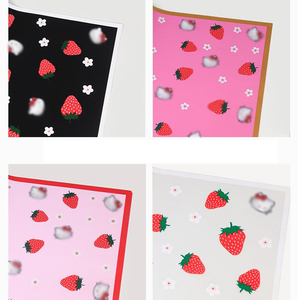 2025 ultima fragola KT gatto floreale carta da imballaggio impermeabile coreano comprato carta da regalo di lusso fiorista materiali da imballaggio - Product Image 5