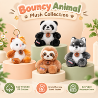Breloques en peluche parfumées en forme d'animaux de dessin animé (paresseux, abeille, raton laveur) – Porte-clés et pendentifs pour sacs à dos – Lot mixte de petites poupées unisexe en gros 15 cm