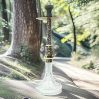 Chicha arabe en résine à double tête d'aigle, design double face, tige artisanale vintage à l'aigle en relief, ensemble de chicha de luxe bohème européen
