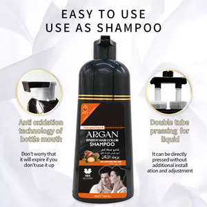 Shampooing colorant noir semi-permanent aux extraits de fruits naturels biologiques pour la coloration des cheveux - Product Image 2