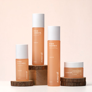 ขวดแก้วใส่เซรั่ม/น้ำมันเครื่องสำอางทรงแบน สีชมพูส้ม  ขนาด 30 มล. 50 มล. 100 มล. 120 มล. ทำจากแก้วโบโรซิลิเกตคุณภาพสูง พร้อมหลอดหยด - Product Image 3