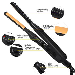 <span class=keywords><strong>Lisseur</strong></span> de cheveux étroit en céramique tourmaline, mini fer à friser, double usage humide/sec, anti-brûlure, ne domine pas les cheveux - Product Image 3